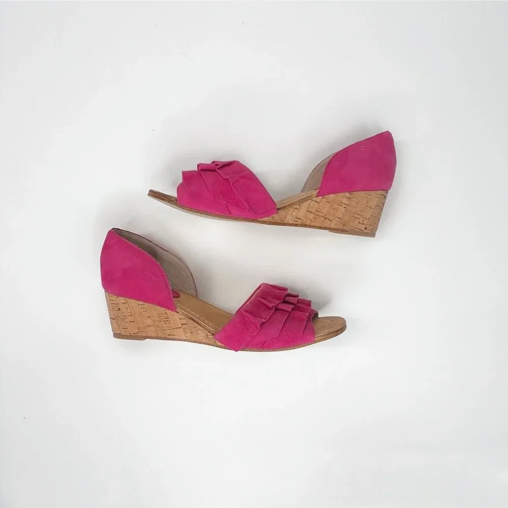 LUCCA LANE‎ Saddie Wedge Pink Sandals 8